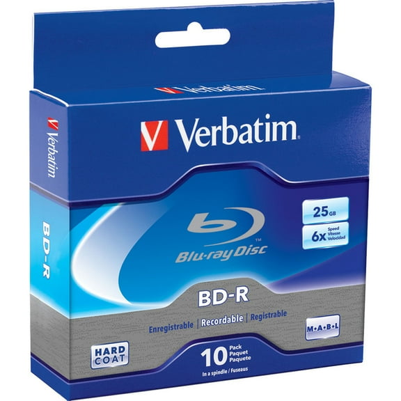 Verbatim 97238 25 GB 16x BD-R Blu-Ray Disc - White (10/Pack)