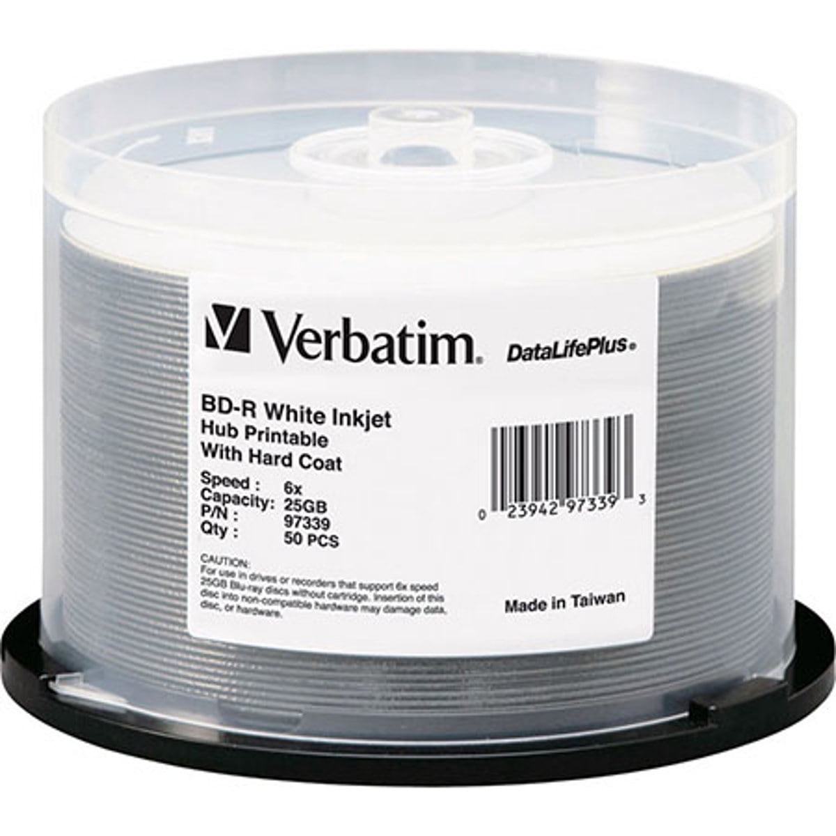 50PK BD-R 25GB 6X DL+ SPINDLE WHITE INKJET HUB PRINTABLE