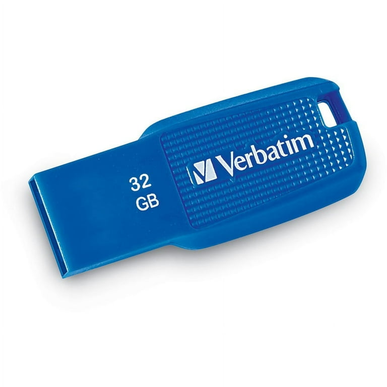 Verbatim 128GB Ergo USB 3.0 Flash Drive - Blue - The Verbatim Ergo USB drive features an ergonomic design for in-hand comfort and COB design for enhanced reliability.