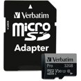 Verbatim 32GB Pro 600X microSDHC Memory Card with Adapter, UHSI U3