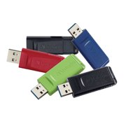 Verbatim 32-GB Store ‘n’ Go USB-A Flash Drives, 5 Count, Assorted Colors