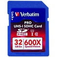 thumbnail image 1 of Verbatim 32GB Pro 600X SDHC Memory Card, UHS-I V30 U3 Class 10, 1 of 2
