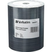 Verbatim DVD-R, 4.7 GB 16x DataLifePlus, White Inkjet Printable, Hub Printable, 100 Pack on Spindle