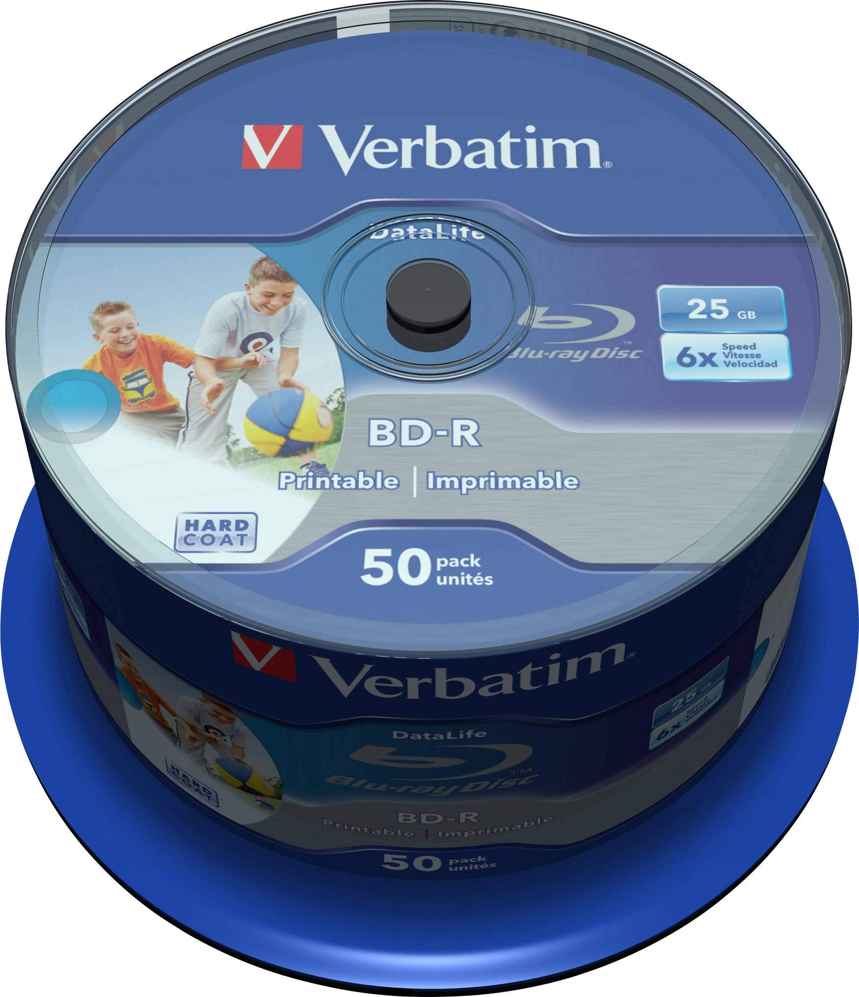 Verbatim 43812 25GB 6x BD-R SL Datalife Inkjet Printable - 50 Pack Spindle 50 Pack Sp (Blu-ray)