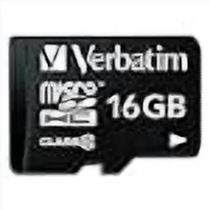 Verbatim 44082 microSDHC Card w/Adapter, Class 10, 16GB