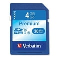 thumbnail image 1 of Verbatim 4GB Premium SDHC Memory Card, UHS-I U1 Class 10, Up to 30MB/s Read Speed, Each, 1 of 3
