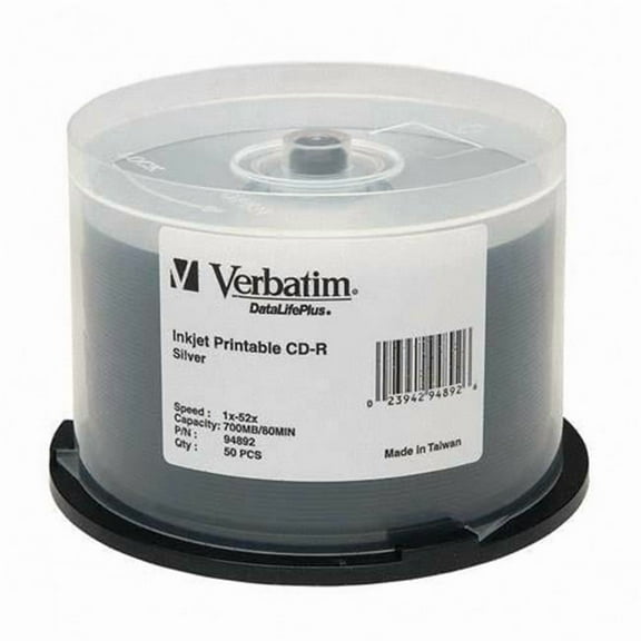 Verbatim 52x CD-R Media - 700MB - Ink Jet Printable - 120mm Standard