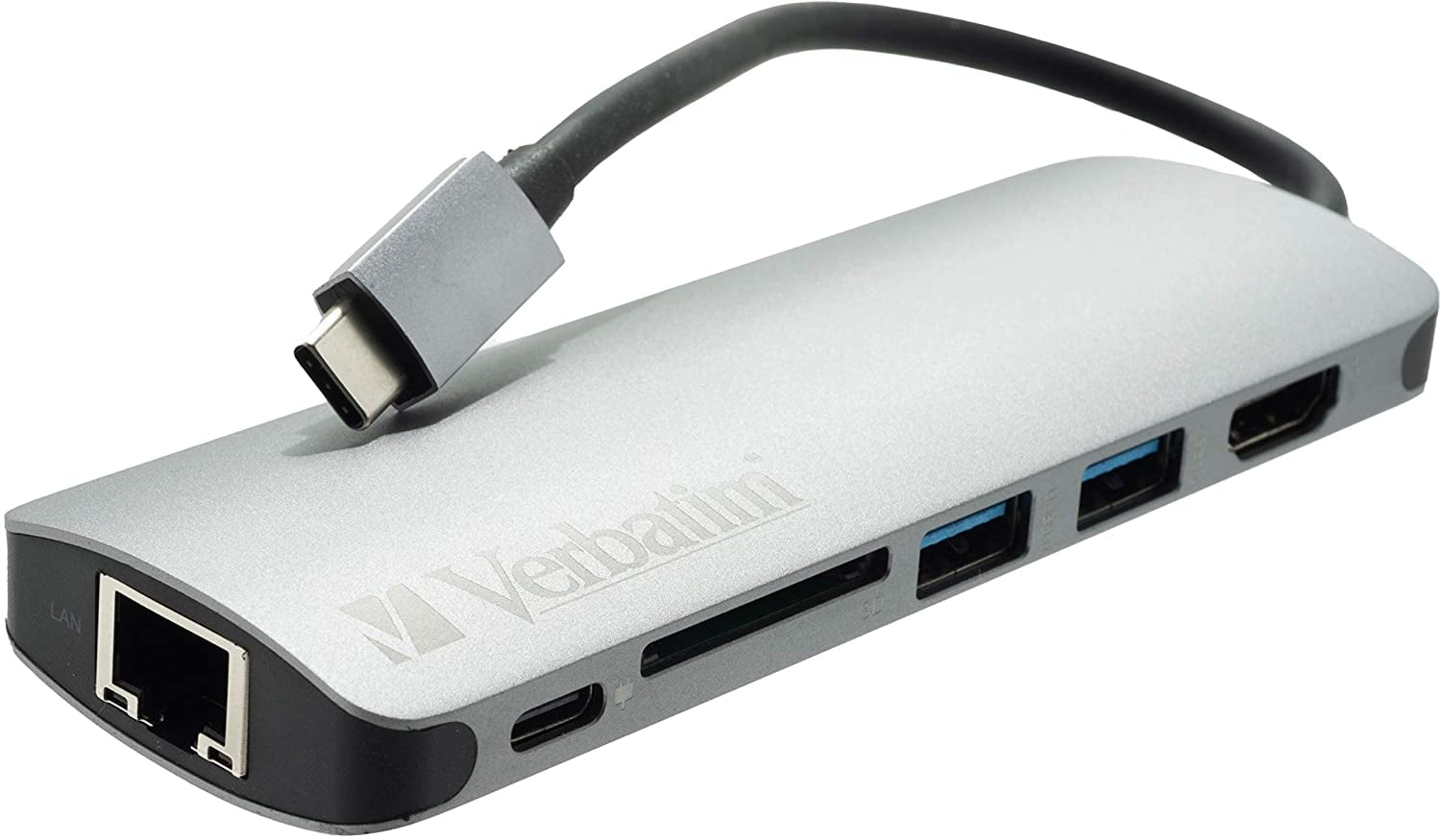 Verbatim® 6-in-1 USB C Hub Adapter/dock with 4K HDMI and Dongle, 100W Power Delivery, USB 3.0 Ports, SD Card Readers, 3.5mm Audio port for MacBook Pro and USB C Laptops