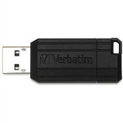 10PK 64GB VERBATIM USB BLACK PINSTRIPE 2.0 FLASH DRIVE-RETRACT