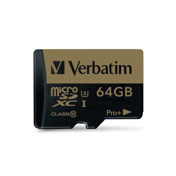 Verbatim 64GB ProPlus 600X microSDXC Memory Card with Adapter, UHS-1 U3 Class 10