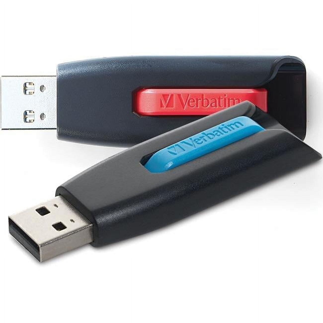Verbatim  64GB Store N Go V3 USB 3.0 Flash Drive, Red & Blue - Pack of 2