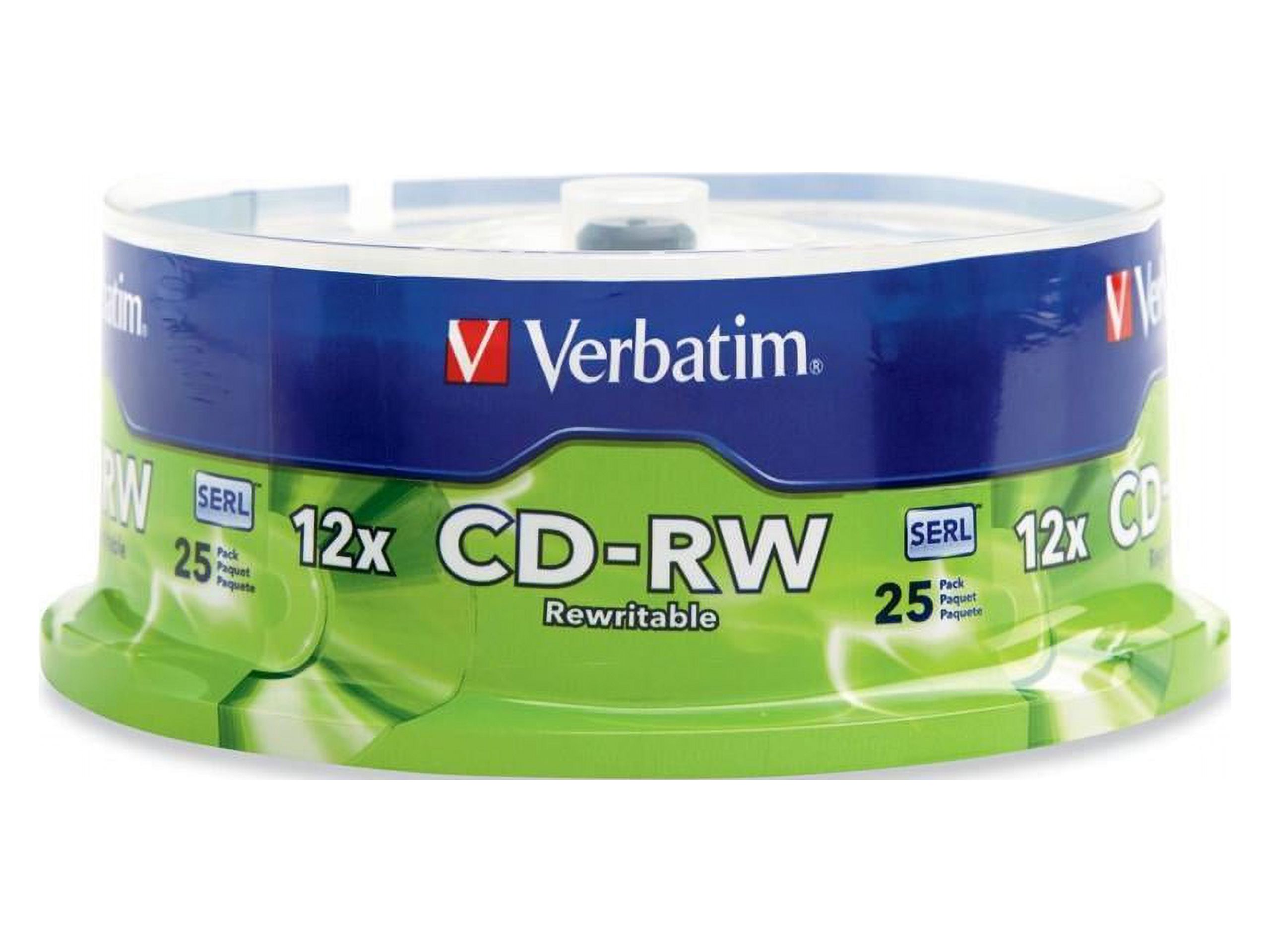 Verbatim 700MB 12X CD-RW 25 Packs Spindle Media Model 95155 - image 1 of 2