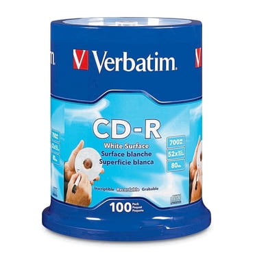 Verbatim CD-R 700MB 52X with Blank White Surface - 100pk Spindle