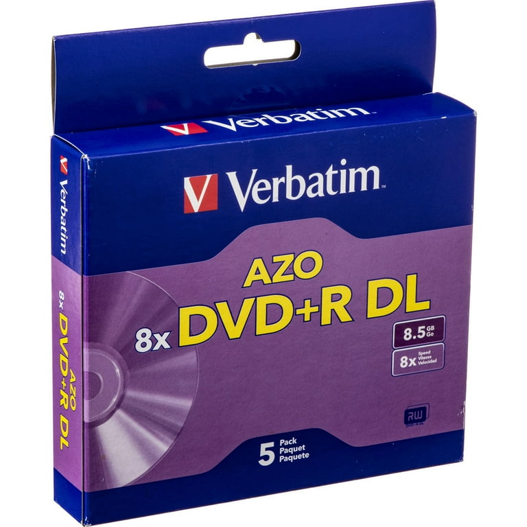 Verbatim 8.5GB 8X DVD+R DL 5 Pack, Compatible with High