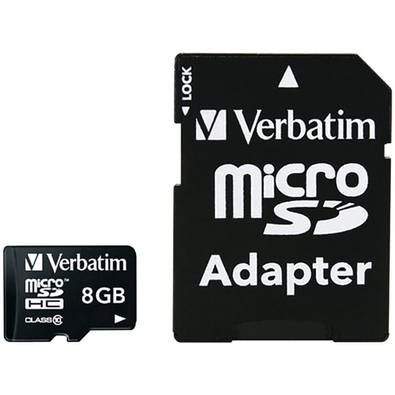 Verbatim 8GB Premium microSDHC Memory Card with Adapter, UHS-I V10 U1 Class 10