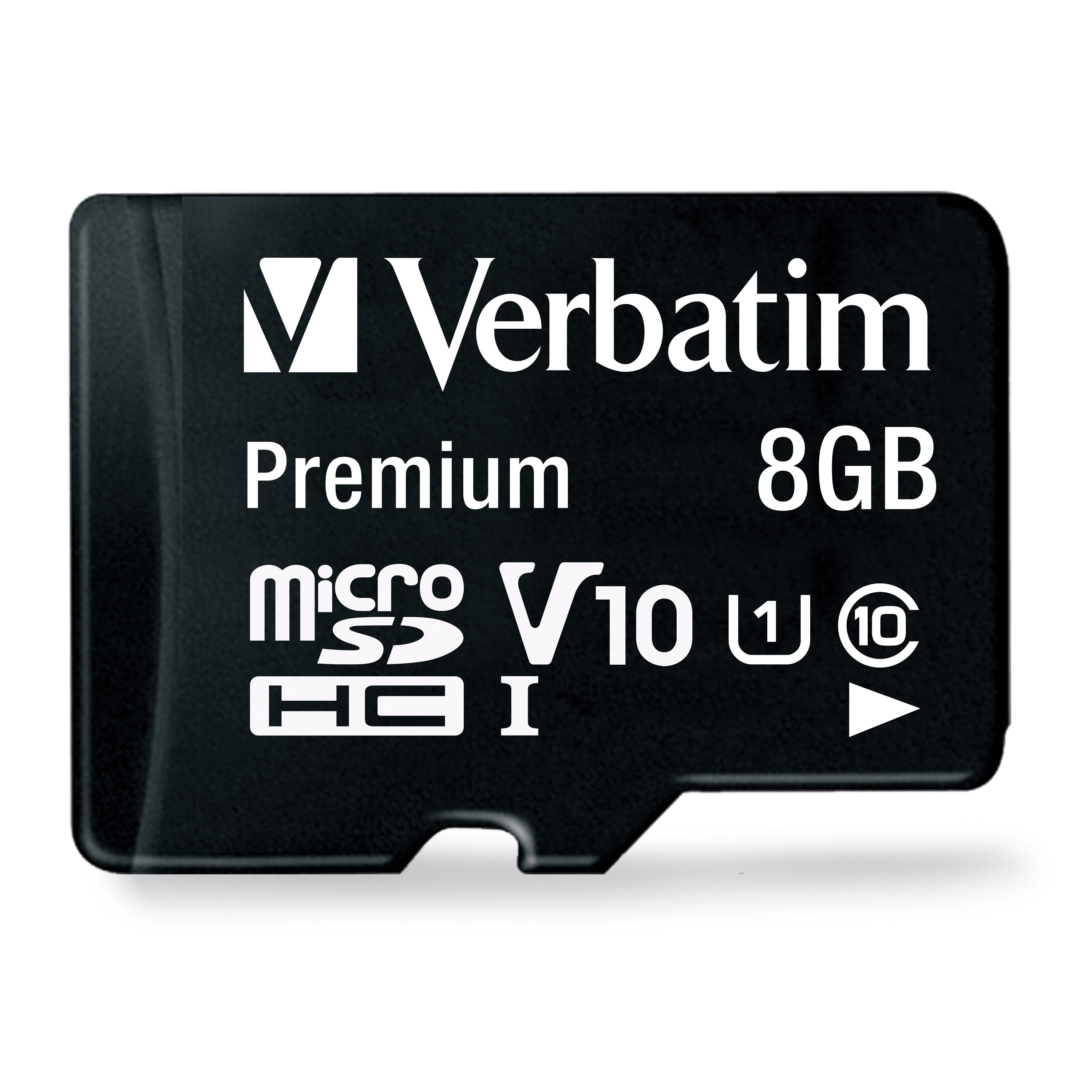 Verbatim 8GB Premium microSDHC Memory Card with Adapter, UHS-I V10 U1 Class 10, 20 pk.
