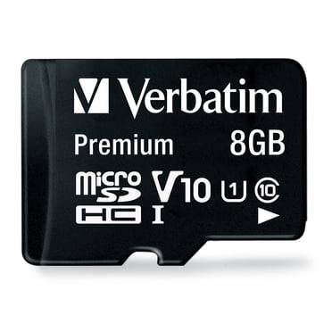 Verbatim 8GB Premium microSDHC Memory Card with Adapter, UHS-I V10 U1 Class 10, 20 pk.