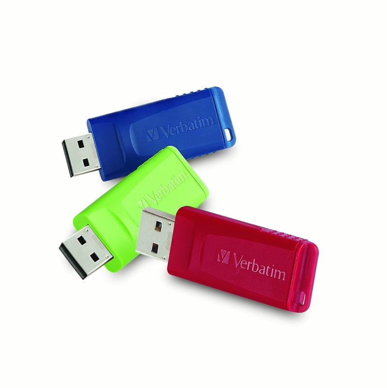Store 'n' Go 8 GB USB Flash Drive - Assorted Colors (3/Pack)