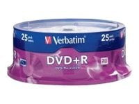 Verbatim 95033 4.7 GB 16x Spindle DVD+R Recordable Disc - Silver (25/Pack)
