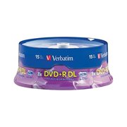 Verbatim 95484 240 Min 8X DVD-R Recordable Disks Spindle, 15 Pack