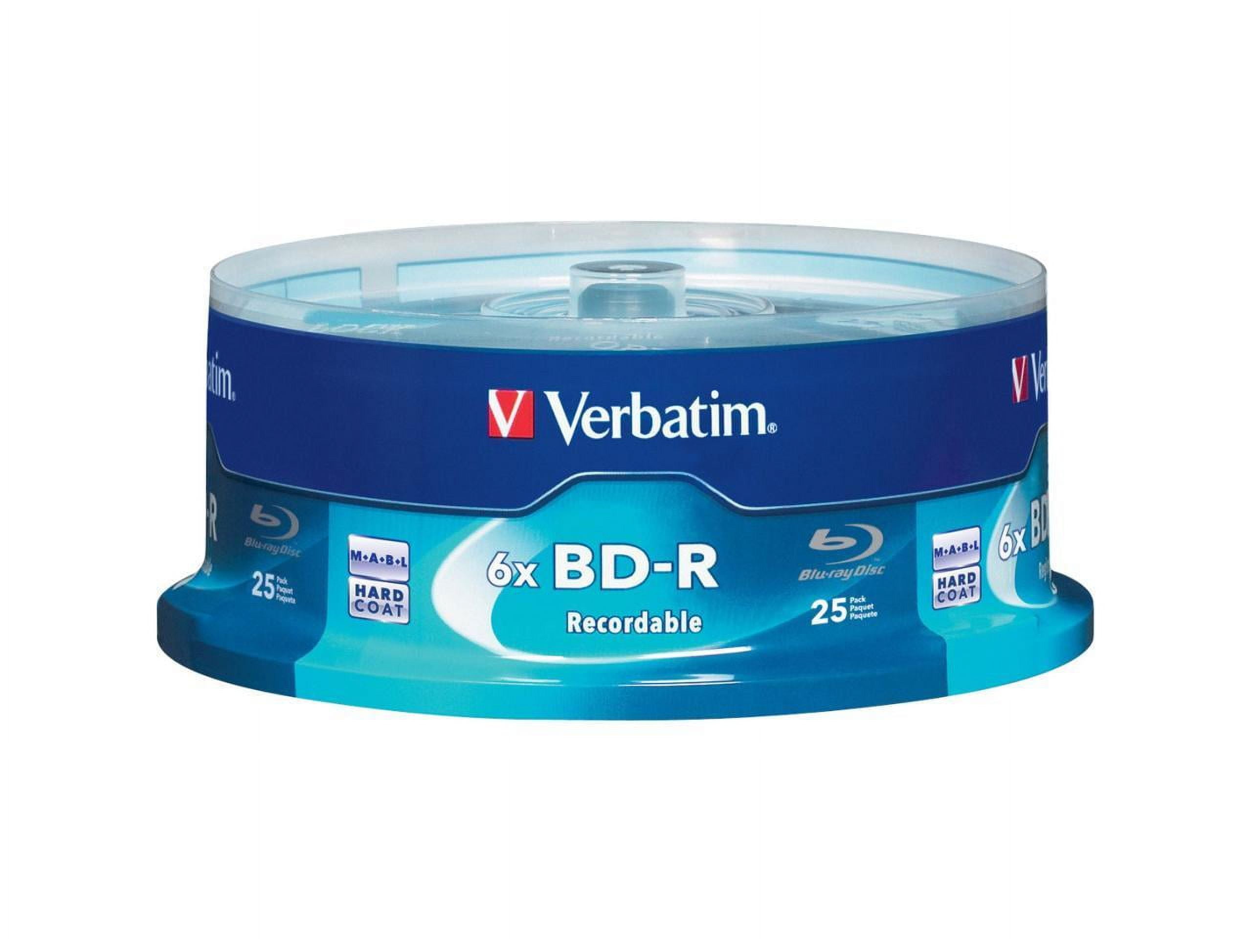 Verbatim 97457 25 GB 6X BD-R Blu-Ray Disc (25/Pack) - Walmart.com