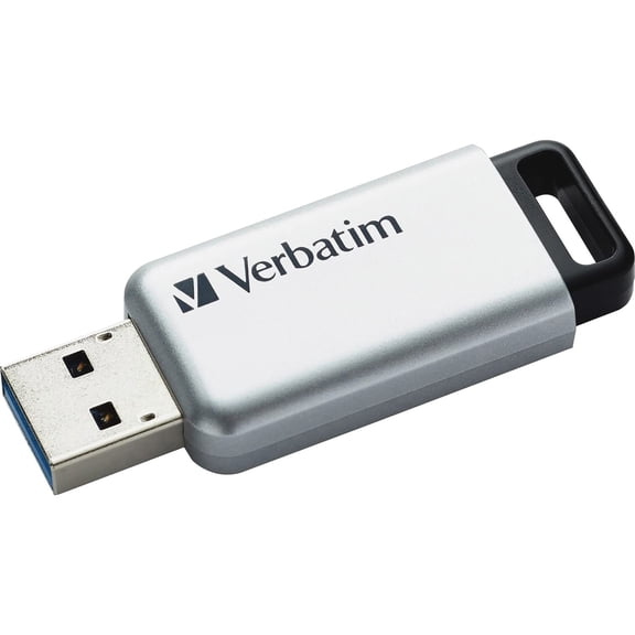 Verbatim 64GB Store 'n' Go Secure Pro USB 3.0 Flash Drive with AES 256 Hardware Encryption - Silver 64 GB