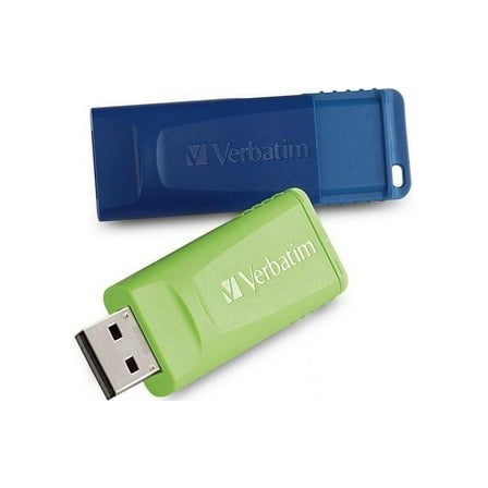 Verbatim 64GB Store 'n' Go USB Flash Drive - PC / Mac Compatible - 2pk - Blue, Green