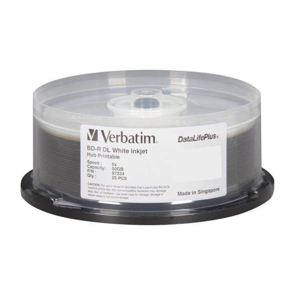 Verbatim BD-R DL 50GB 6X DataLifePlus White Inkjet Hub Printable