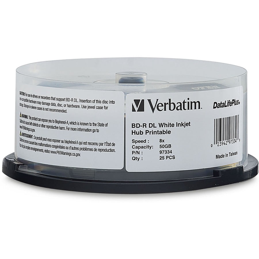 Verbatim BD-R DL 50GB 6X DataLifePlus White Inkjet Hub Printable