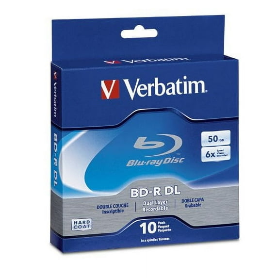 Verbatim BD-R DL 50GB 6X with Branded Surface - 10pk Spindle Box 97335