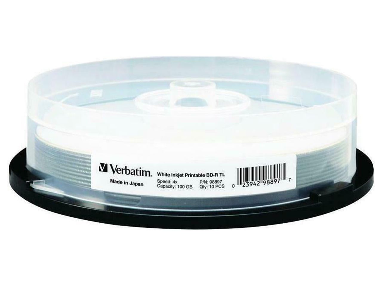 Verbatim Blu-ray Recordable Media - BD-R - 4x - 100 GB - 10 Pack Spindle - image 1 of 12