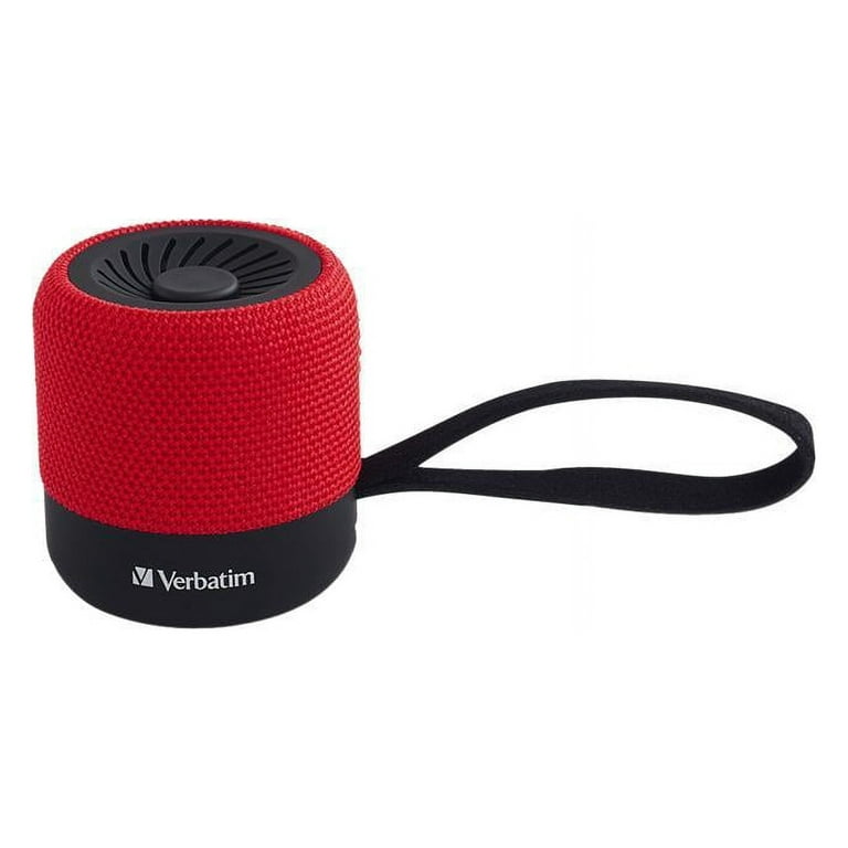 Verbatim Bluetooth Speaker System - Red - 100 Hz to 20 kHz - TrueWireless Stereo - Battery Rechargeable - 1 Pack Verbatim Bluetooth Speaker System - Red - 100 Hz to 20 kHz - TrueWireless Stereo - Battery Rechargeable - 1 Pack