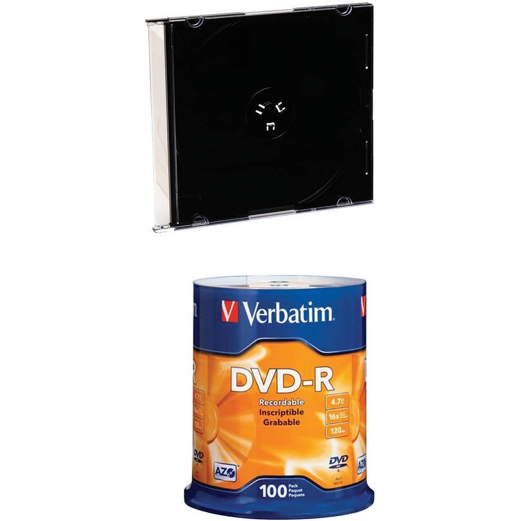 Verbatim CD/DVD Slim Storage Cases (200-Pack) and 4.7GB DVD-Rs (100-Pack) - image 1 of 1