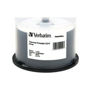 Verbatim CD-R 80MIN 700MB 52X DataLifePlus White Thermal Printable, 50pk Spindle also Everest & Prism Printer Compatible