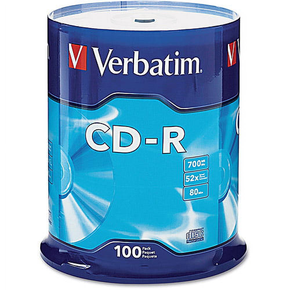 Verbatim CD-R Discs - 700MB/80min - 100 Pack Spindle - image 1 of 5