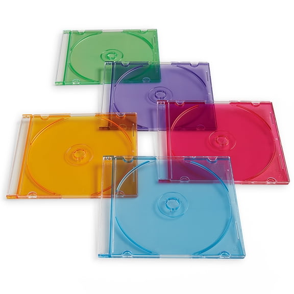 Verbatim CD/DVD Slim Cases 50-Pack, Slim Design, Assorted Colors
