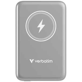 Verbatim Charge 'n' Go Magnetic Wireless Power Bank 10000 mAh - Gray