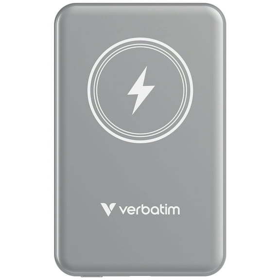 Verbatim Charge 'n' Go Magnetic Wireless Power Bank 5000 mAh - Gray