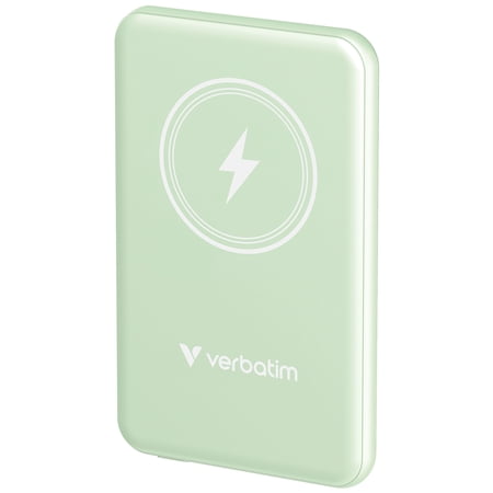 Verbatim Charge 'n' Go 5000mAh Magnetic Power Bank, USB-C PD 20W, Green