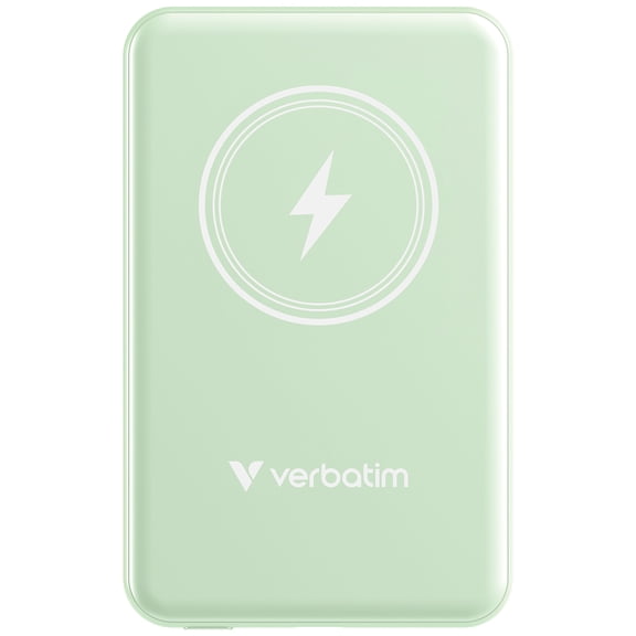 Verbatim Charge 'n' Go Magnetic Wireless Power Bank 5000 mAh - Green