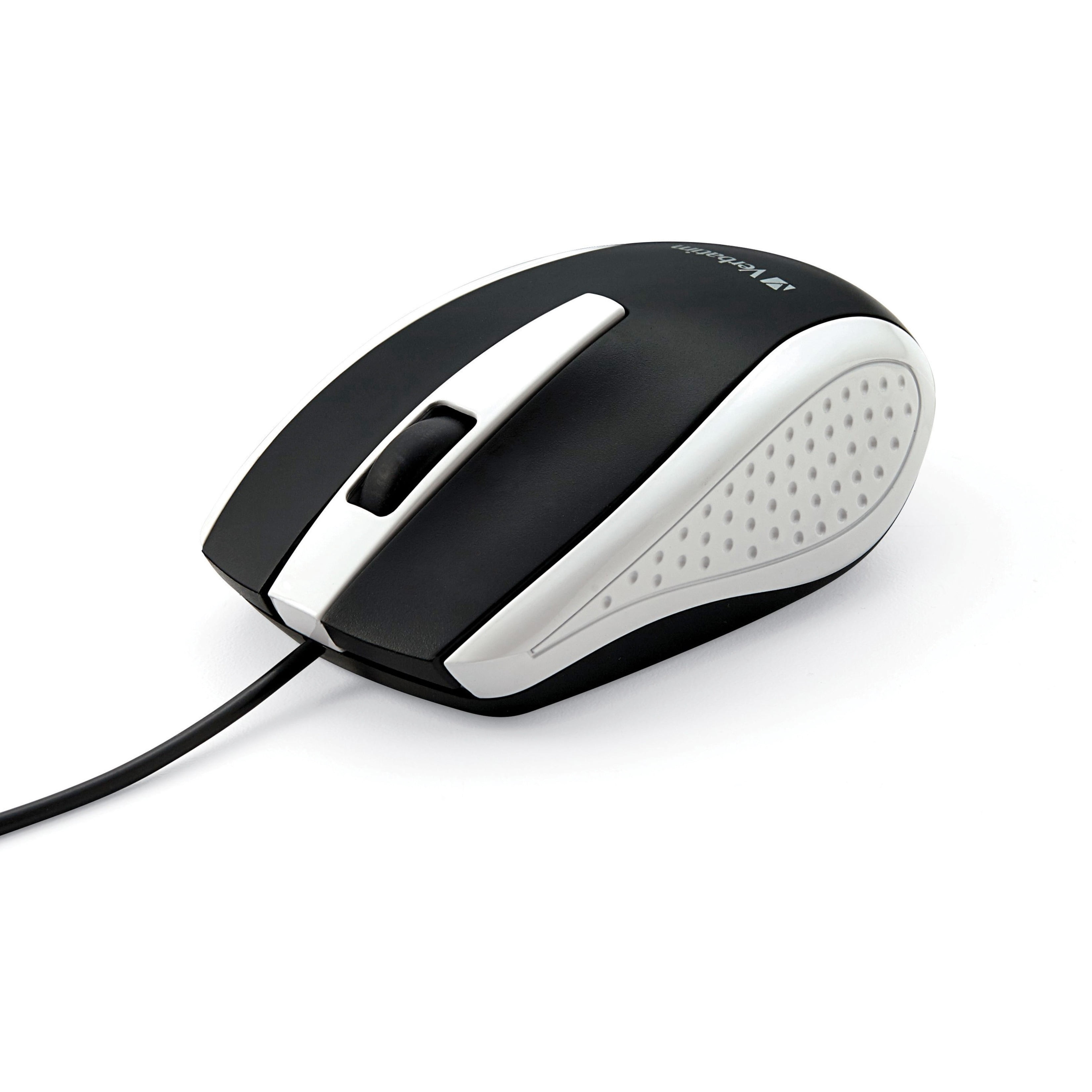Verbatim Corded Notebook Optical Mouse - White - Optical - Cable - White - 1 Pack - USB Type A - Scroll Wheel | Bundle of 5