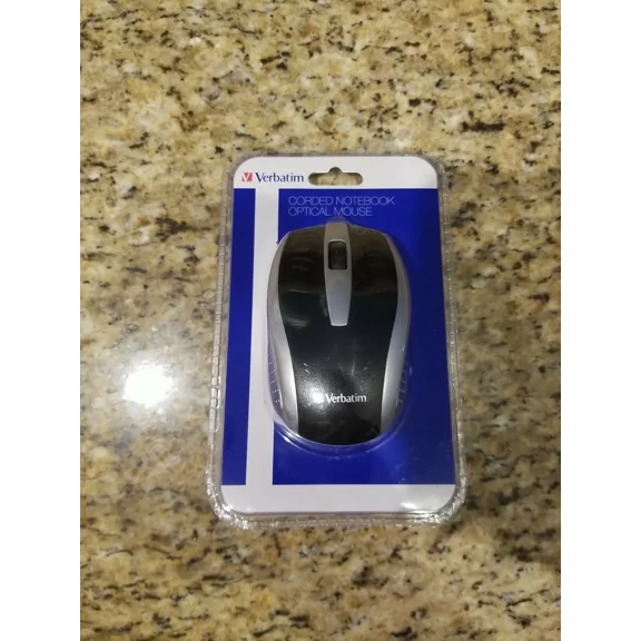 Verbatim Corded Notebook Optical Mouse Wired Usb Mac & Pc Compatible *New/Sealed