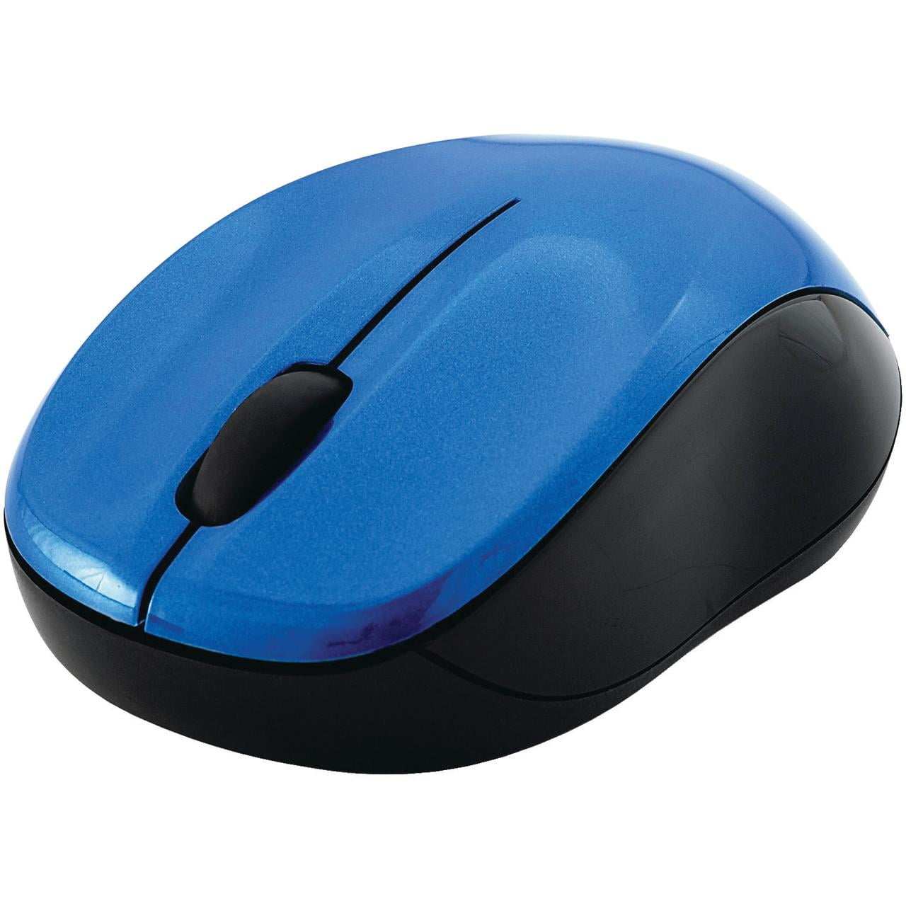 Verbatim Cordless Blue-LED Silent Computer Mouse, Ergonomic, 3 Buttons, 2.4 GHz (Blue/Black)