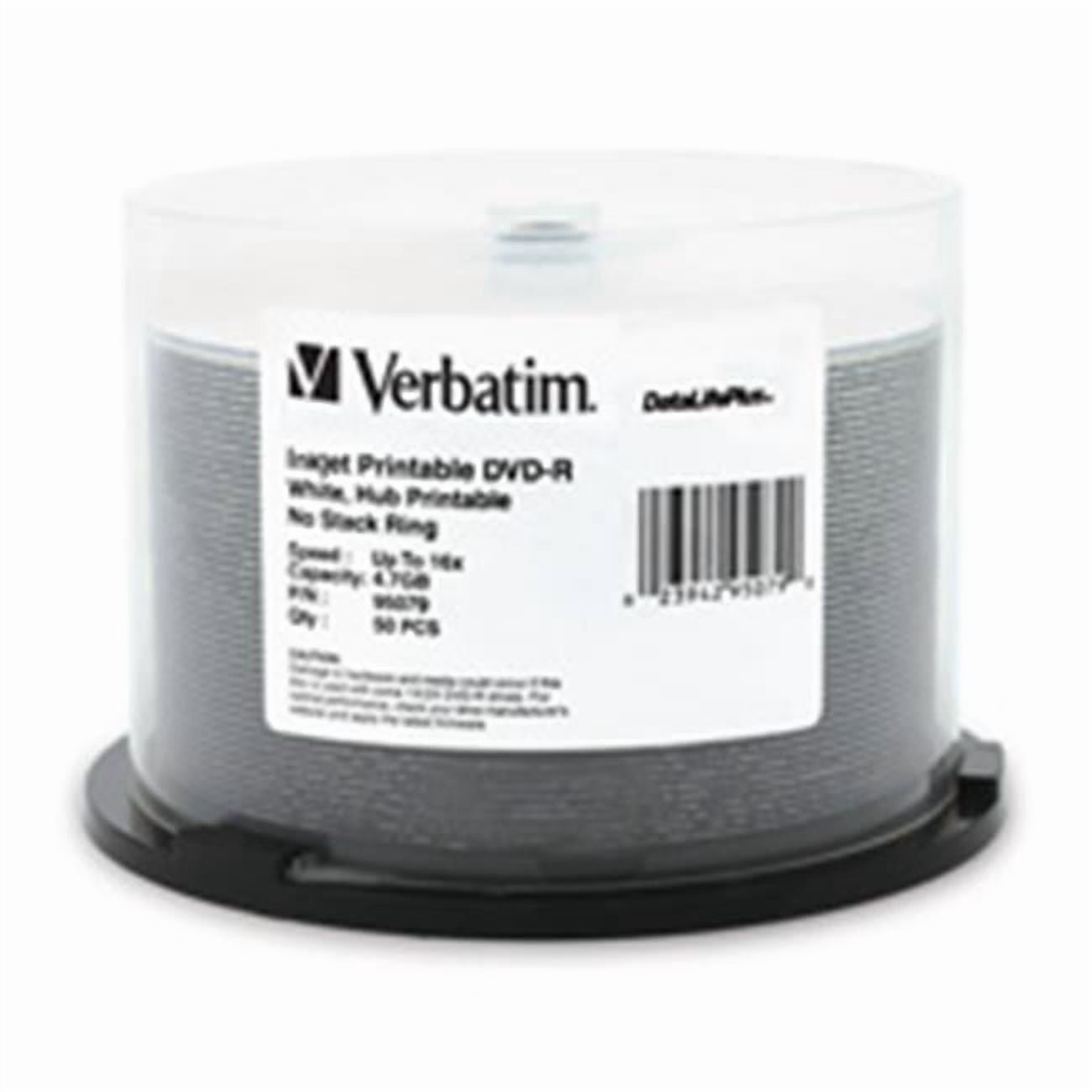 Verbatim Corporation  DVD-R- Inkjet-Hub Printable White- 4.7GB- 16X- 50-PK