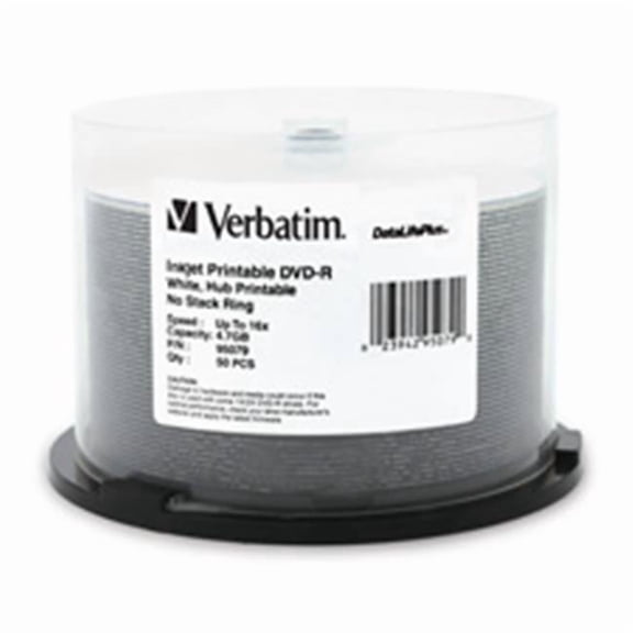 Verbatim Corporation  DVD-R- Inkjet-Hub Printable White- 4.7GB- 16X- 50-PK