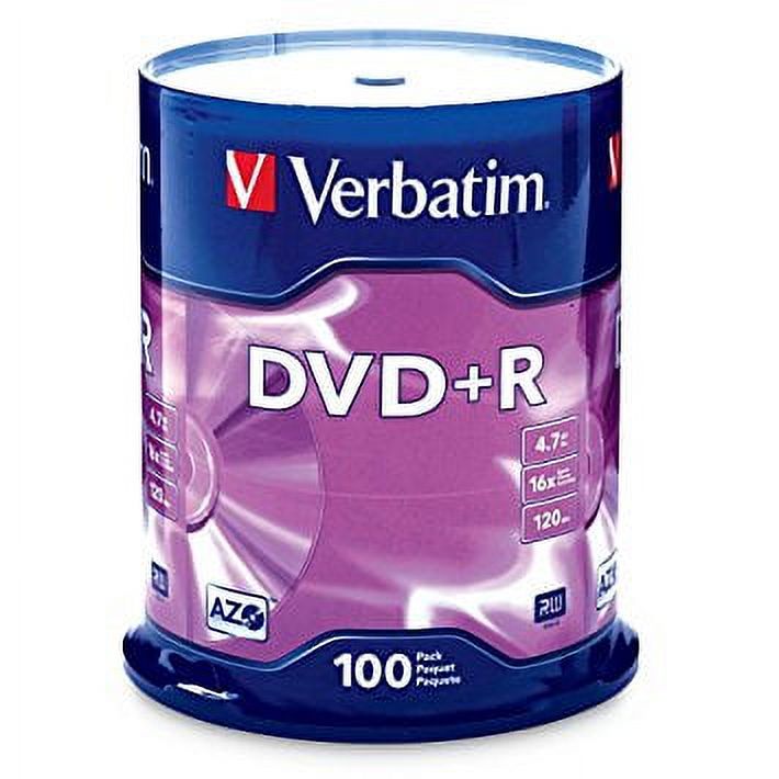 Verbatim DVD+R (4.7 GB) (16X) Branded Surface (Pk=100/Spindle) 95098 - image 1 of 3