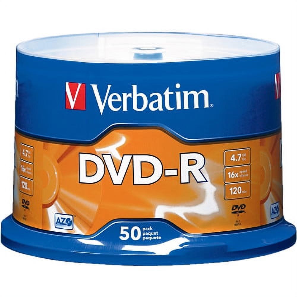 Verbatim DVD-R 4.76GB 16X (50 Pack), Blue - image 1 of 2