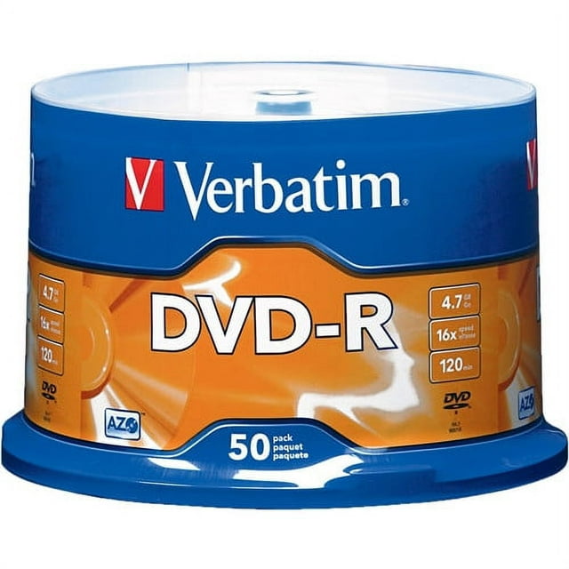 Verbatim DVD-R 4.76GB 16X (50 Pack), Blue