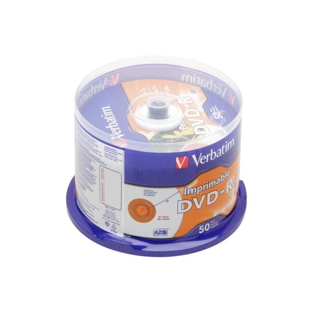 Verbatim DVD-R 4.7GB 16X Branded White Inkjet 50pk Spindle - Walmart ...