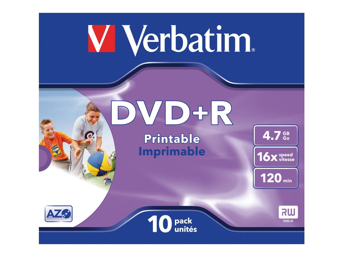 Verbatim DataLifePlus - 10 x DVD+R - 4.7 GB 16x - ink jet printable surface - jewel case